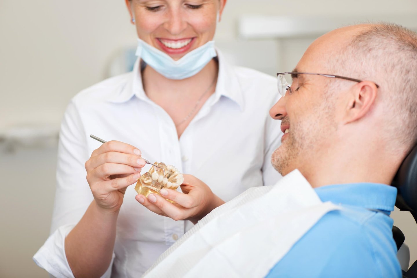 man gets dental implants