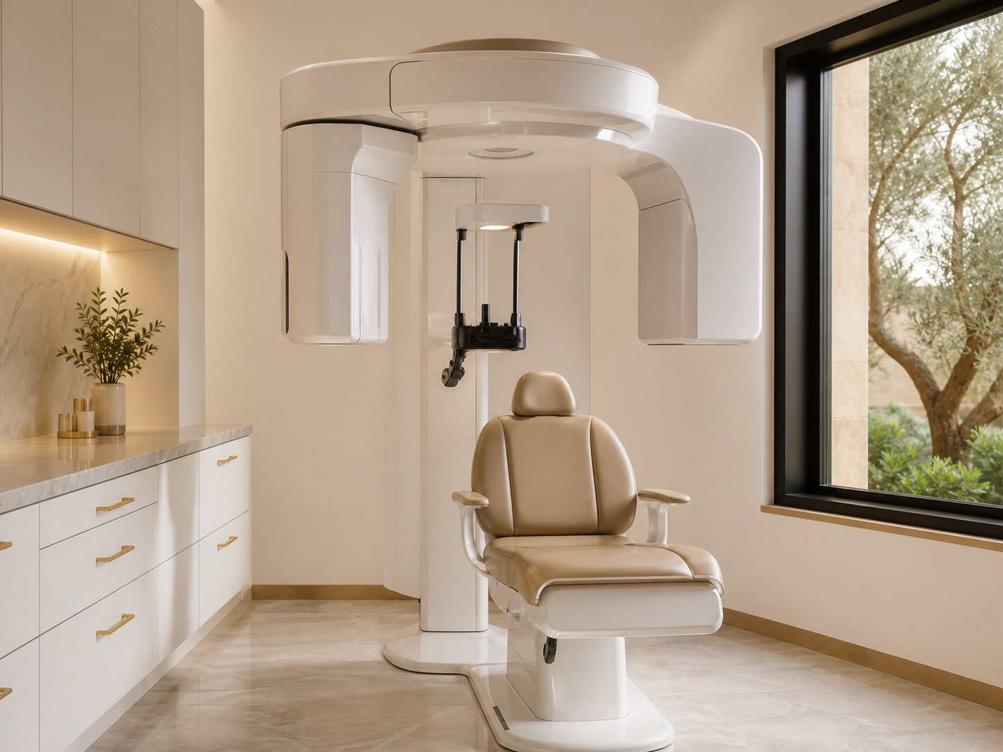 Modern cone beam CT scanner in a dental treatment room